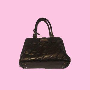 Black faux leather handbag by Catherine malandrino